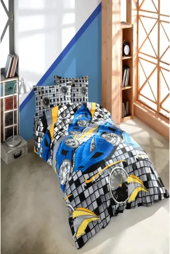 NEWHOME SPEED MAVİ TEK KİŞİLİK DOLU YASTIKLI UYKU SETİ