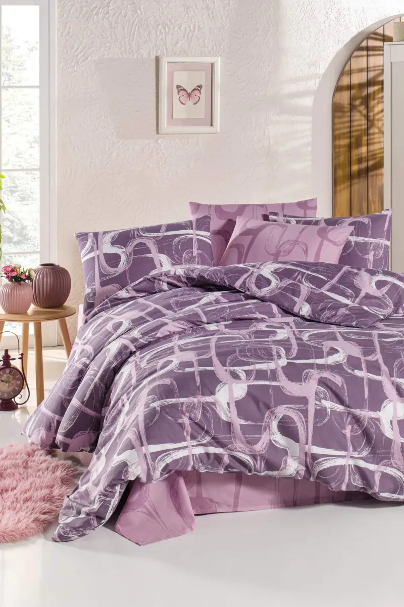 Newhome Ranforce Troy Pembe Çift Kişilik Nevresim Takımı