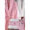 Newhome Mimoza 6 Parça Kutulu %100 Pamuk Aile Bornoz Seti Pembe/Krem