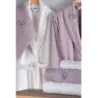 Newhome Mimoza2 6 Parça Kutulu %100 Pamuk Aile Bornoz Seti Lila/Krem