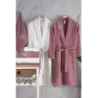 Newhome Mimoza2 6 Parça Kutulu %100 Pamuk Aile Bornoz Seti Gülkurusu/Krem