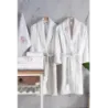 Newhome Mimoza2 6 Parça Kutulu %100 Pamuk Aile Bornoz Seti Krem/Krem