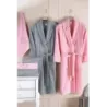 Newhome Mimoza2 6 Parça Kutulu %100 Pamuk Aile Bornoz Seti Pembe/İndigo