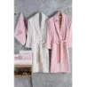 Newhome Elena(1) 6 Parça Kutulu %100 Pamuk Aile Bornoz Seti Pembe/Krem