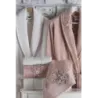 Newhome Elena(2) 6 Parça Kutulu %100 Pamuk Aile Bornoz Seti Pudra/Krem