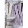 Newhome Elena(2) 6 Parça Kutulu %100 Pamuk Aile Bornoz Seti Lila/Krem