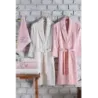 Newhome Elena(2) 6 Parça Kutulu %100 Pamuk Aile Bornoz Seti Pembe/Krem