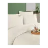 Newhome Aura Lux Brode Nakışlı Özel işlemli %100 Pamuk Nevresim Takımı Krem