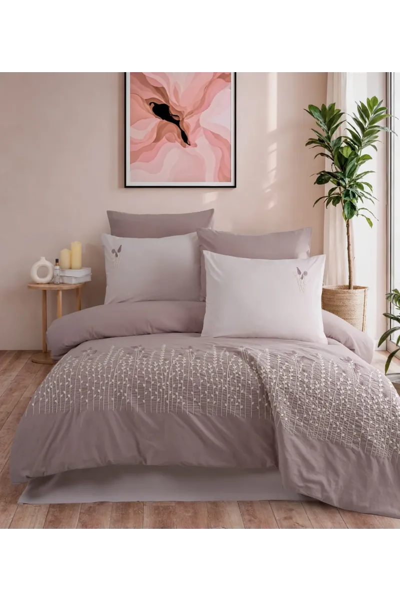 Newhome Diamond Diva Rose Lüx Nakışlı %100 Pamuk Çift Kişilik Nevresim Takımı