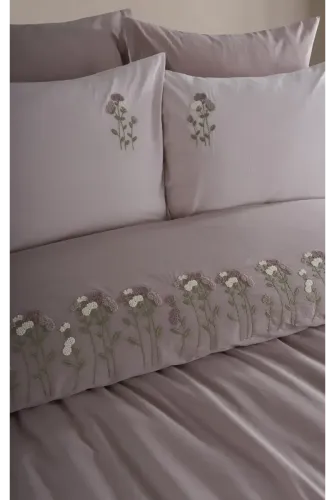Newhome Diamond Florin Rose Lüx Nakışlı %100 Pamuk Çift Kişilik Nevresim Takımı