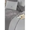 Newhome Diamond Lotus Antrasit Lüx Nakışlı %100 Pamuk Çift Kişilik Nevresim Takımı