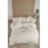 Newhome Diamond Lotus Krem Lüx Nakışlı %100 Pamuk Çift Kişilik Nevresim Takımı