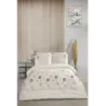 Newhome Diamond Vita Krem Lüx Nakışlı %100 Pamuk Çift Kişilik Nevresim Takım