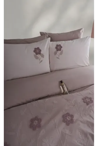 Newhome Diamond Vita Rose Lüx Nakışlı %100 Pamuk Çift Kişilik Nevresim Takım