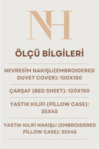 Newhome Yummy %100 Pamuk Kabartma Nakışlı Bebek Nevresim Takımı Kutulu Tasarım Hediyelik