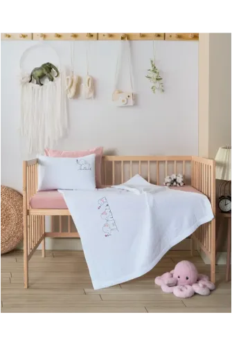 MÜSLİN BEBEK TAKIMI %100 PAMUK ELA PEMBE