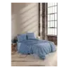VİP RANFORCE ÇİFT KİŞİLİK NEVRESİM TAKIMI NARİN LACİVERT P06928-1