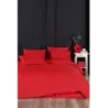 Newhome Çizgili Pamuk Saten Battal Boy Kırmızı Nevresim Takımı 220x200 Cm