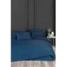 Newhome Çizgili Pamuk Saten Battal Boy Petrol Mavisi Nevresim Takımı 220x200 Cm