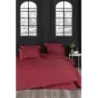 Newhome Çizgili Pamuk Saten Battal Boy Bordo Nevresim Takımı 220x200 Cm