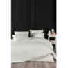 Newhome Çizgili Pamuk Saten Battal Boy Ekru Nevresim Takımı 220x200 Cm