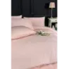 Newhome Çizgili Pamuk Saten Battal Boy Pembe Nevresim Takımı 220x200 Cm