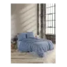 VİP RANFORCE TEK KİŞİLİK NEVRESİM TAKIMI NARİN LACİVERT P06928-1